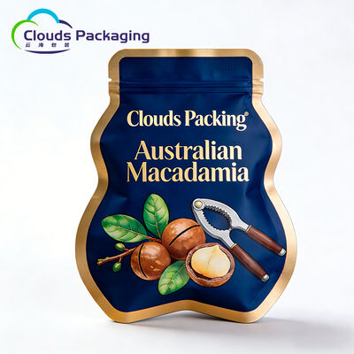 Borse in Mylar a prova di odore Borsa lucida a forma speciale Busta per imballaggio di prodotti alimentari Busta a chiusura lampo Doypack con prezzo competitivo