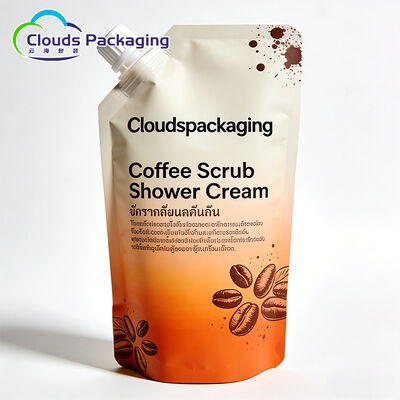 Custom Printed Plastic Bag Portable Cosmetic Storage Travel Pouch Body Wash Shampoo Lotions Spout Pouch with Flip-top Nozzle