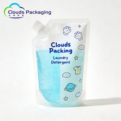 Custom Printed Flexible Stand up Packaging Pouch Bag with Spout Handle for Liquid Baby Bottle Soap Laundry Detergent Packaging