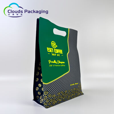 Bom preço Bolsa de pé de fundo plano personalizada com válvula e zíper para embalagem de grãos de café on-line