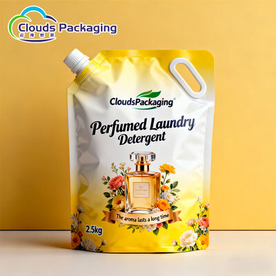 Harga bagus Kemasan Kantong Corong Logo Kustom Deterjen Cuci Cair dengan Nozel on line