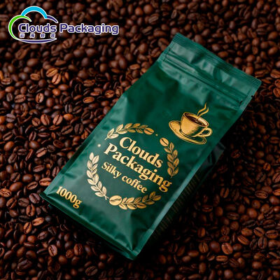 Harga bagus Tas Biji Kopi Bawah Datar Persegi Logo Kustom dengan Valve Ziplock on line