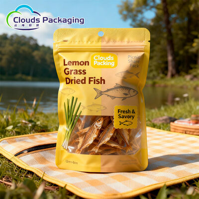 Good price Custom Stand Up Pouches with Zipper Food Grade Plastic Packaging Bag for Dried Fish Strips online
