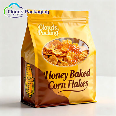 Giá tốt Túi nhựa Gusset đáy phẳng cấp thực phẩm có in tùy chỉnh cho bánh quy giòn trực tuyến