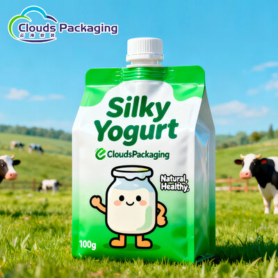 Guter Preis PE/PET Kunststoff-Standbodenbeutel mit Ausgießer für kundenspezifische Flüssigmilch-Joghurt-Verpackungen Online