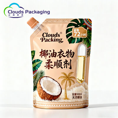 Giá tốt Bao bì túi nhựa có vòi rót cho nước xả vải dạng lỏng, dầu ăn, tùy chỉnh trực tuyến