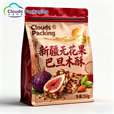 お買い得 食品等級のナッツ キャンディ スナックのために印刷される注文が付いている正方形の底のジッパー ビニール袋 オンライン