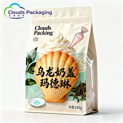 Good price Biscuits Snacks Package Flat Bottom Bags Stand Up Customization online