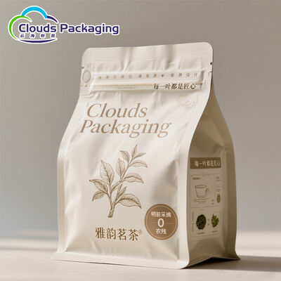 Bom preço 8 Selo lateral Chá Flat Bottom Stand Up Pouch Cereal Embalagem on-line