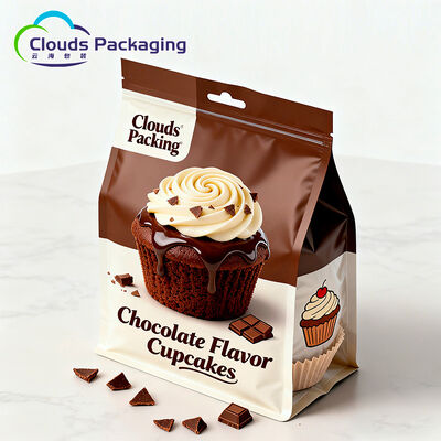 Good price Flat Bottom Plastic Zipper Packaging Bags Customized For Cake Dessert online