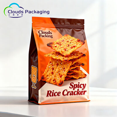 Harga bagus Snacks Kripik Makanan Kemasan Kantong Bottom Square Stand Up Kemasan Kantong on line