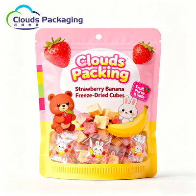 Harga bagus Kantong Kemasan Zip Lock Berdiri Permen Berwarna-warni dengan Jendela on line