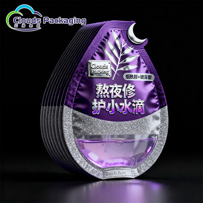 Buen precio Bolsos planos de la forma especial de la bolsita de la máscara facial del maquillaje con la aduana de la cremallera impresa en línea