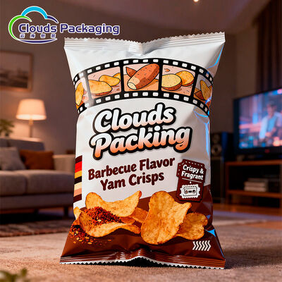 Bom preço Impressão personalizada Sacos de selos de plástico para trás Batatas batidas Batatas fritas Batatas fritas Embalagens de lanches on-line