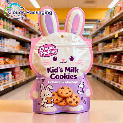 Good price Biscuit Cookies Cartoon Animals Custom Shaped Bag with Zipper online