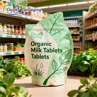 Harga bagus Tablet Susu Kacang Makanan Kering Kantong Kemasan Resleting Bentuk Kustom on line