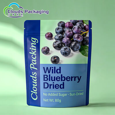 Harga bagus Kantong Berdiri Blueberry Food Grade untuk Kemasan Buah Kering dengan Resleting on line