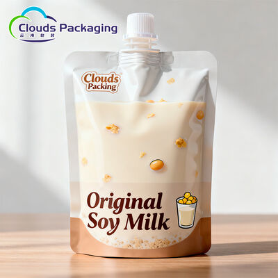 Good price Soy Milk Lquid Drinks Packaging Spout Plastic Bag Custom Printing online