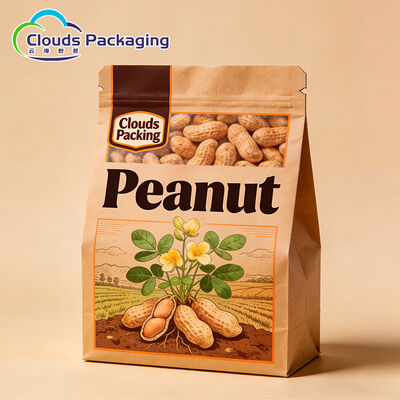 Guter Preis Kundenspezifische Plastiktüten mit quadratischem Boden und Reißverschluss für Erdnussverpackungen in Lebensmittelqualität Online