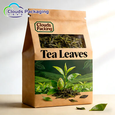 Buen precio Las bolsas de plástico de encargo de la cremallera inferior cuadrada con la ventana clara para el almacenamiento de las hojas de té en línea