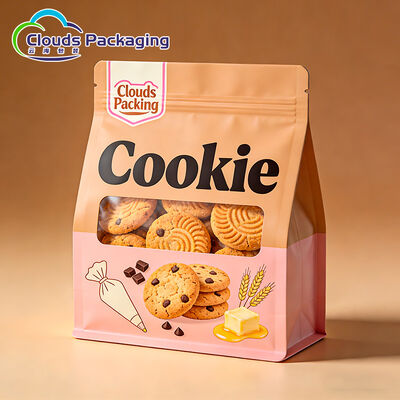 Bom preço Sacos feitos sob encomenda do reforço da parte inferior lisa do produto comestível com fecho de correr para o petisco do biscoito on-line