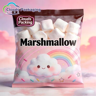 Goede prijs Op maat gemaakte plastic achterzegelzakken met doorzichtig venster voor marshmallowcake online