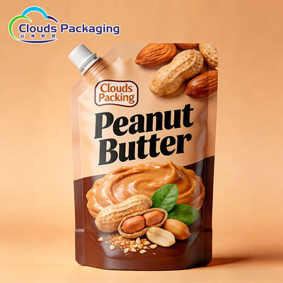 Harga bagus Food Grade Stand Up Pouch Logo Kustom Dicetak Spout Pouch Untuk Saus Mentega on line