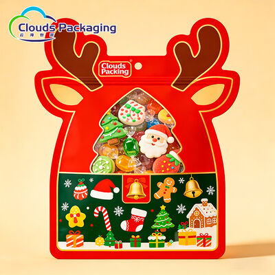 Bom preço Saco de embalagem de formato personalizado com zíper de produto comestível bolsa de pé para biscoitos doces on-line