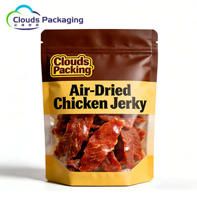 Harga bagus Kantong Stand Up Kemasan Plastik Food Grade Cetak Kustom dengan Ritsleting untuk Jerky Snack on line