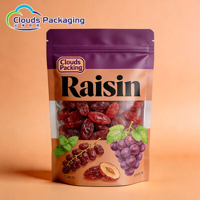 Bon prix Tenez les poches avec le sac fait sur commande d'emballage en plastique de fermeture de fermeture éclair pour le casse-croûte de fruits secs de raisin en ligne