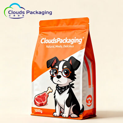 Bom preço O saco do alimento para cães que empacota a parte inferior lisa feita sob encomenda levanta-se o malote com parte superior do zíper on-line