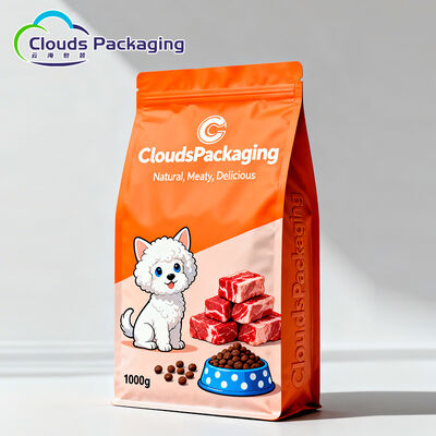 Goede prijs Vierkante bodem aangepaste huisdiervoedsel verpakkingszak voedsel kwaliteit Stand Up pouch met rits online