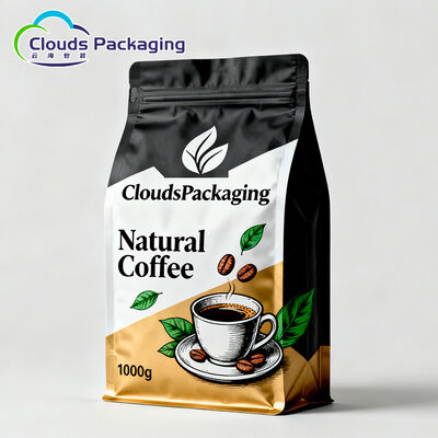 Harga bagus Kantong Kopi Stand Up Bawah Persegi yang Disesuaikan Dengan Penutupan Katup dan Ritsleting on line