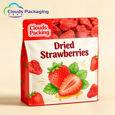 Harga bagus Kantong Plastik Bawah Persegi Food Grade Kustom Dengan Ritsleting Untuk Paket Buah Kering on line