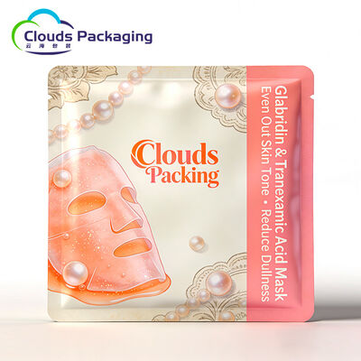 Bon prix Le logo fait sur commande a imprimé le sac cosmétique d'emballage de masque facial de poche de joint de trois côtés en ligne