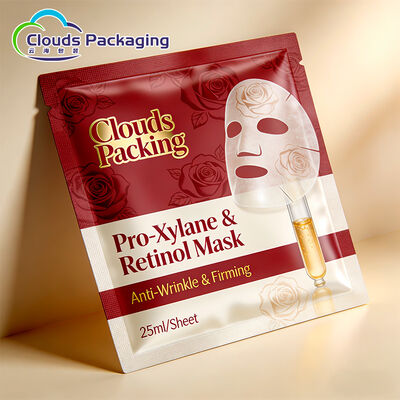 Bon prix Le joint latéral déchirable 3 met en sac les pochettes d'emballage imprimées par coutume pour l'emballage cosmétique de masque facial en ligne