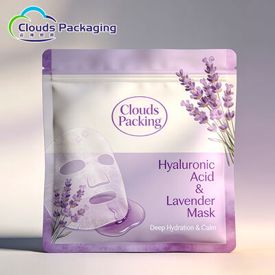 Buen precio Bolsa de encargo del sello de tres lados con la bolsa de empaquetado cosmética de la máscara facial del cierre de cremallera en línea