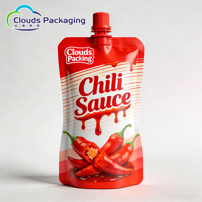 Goede prijs Op maat gemaakte verpakkingen en logo-afdrukken Gegoten zakje met chilisaus voor het verpakken van vloeibare dranken online