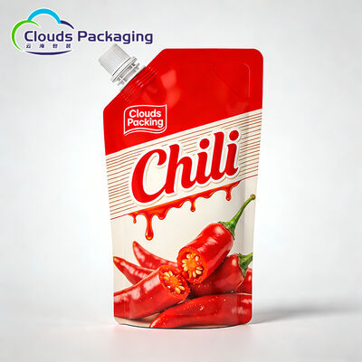 Bon prix La pochette de bec personnalisée tient le sac d'emballage de qualité alimentaire d'emballage en plastique laminé pour la sauce chili en ligne