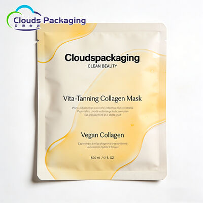 Bon prix Sac d'impression d'emballage de masque Facial cosmétique avec encoche de déchirure, sac d'emballage de crème de soin de la peau, emballage de Stock à vendre en ligne